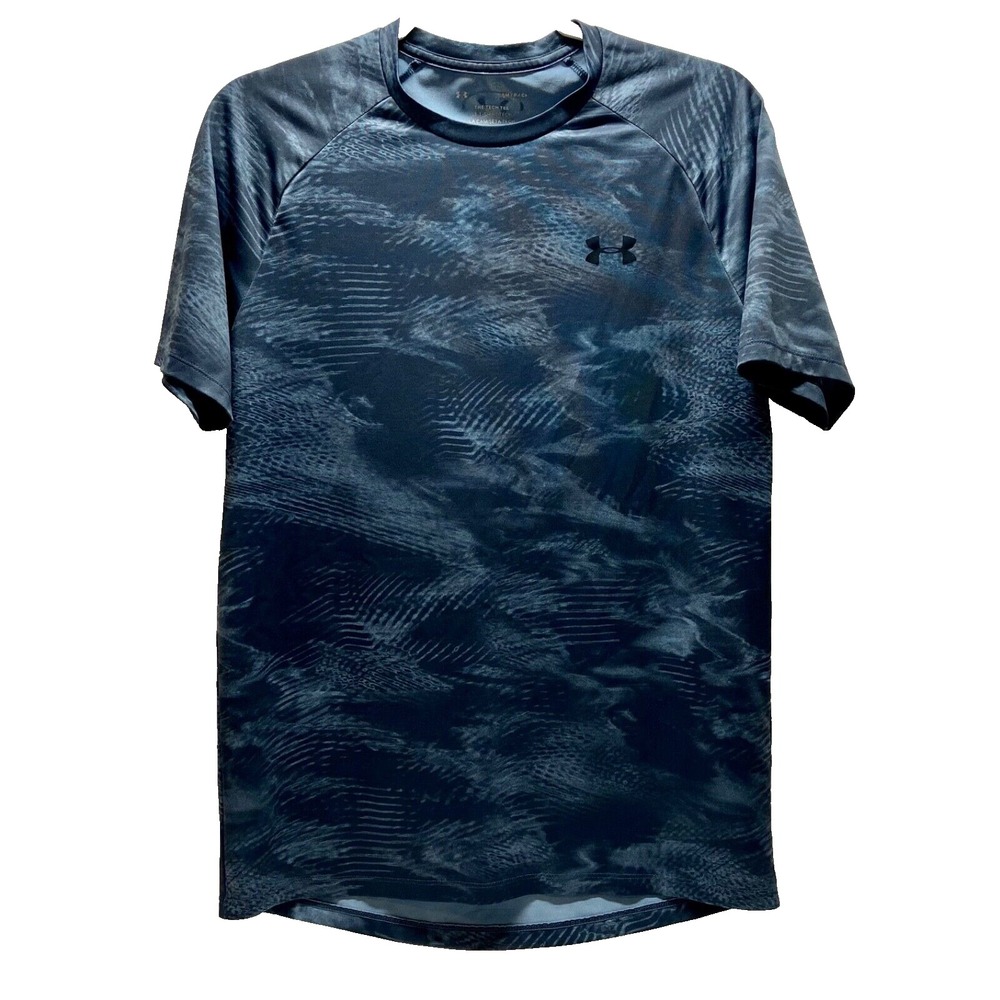 Under Armour Tech Tee Men's Small Blue Multi Performance Activewear Raglan GUC